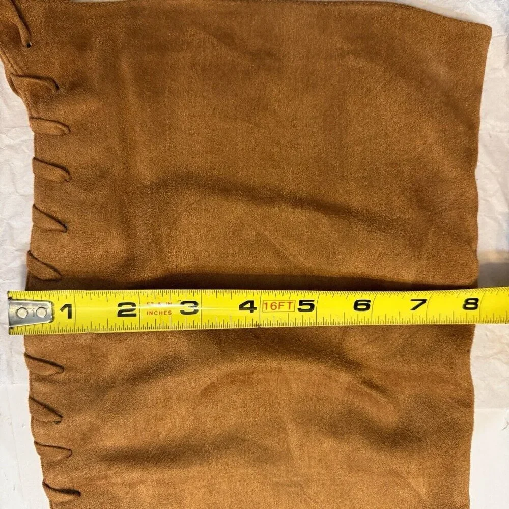 Brown Over-The-Knee Suede Boots Women Size 9.5 Lace-Up Fashion 3.75 In Heels NEW